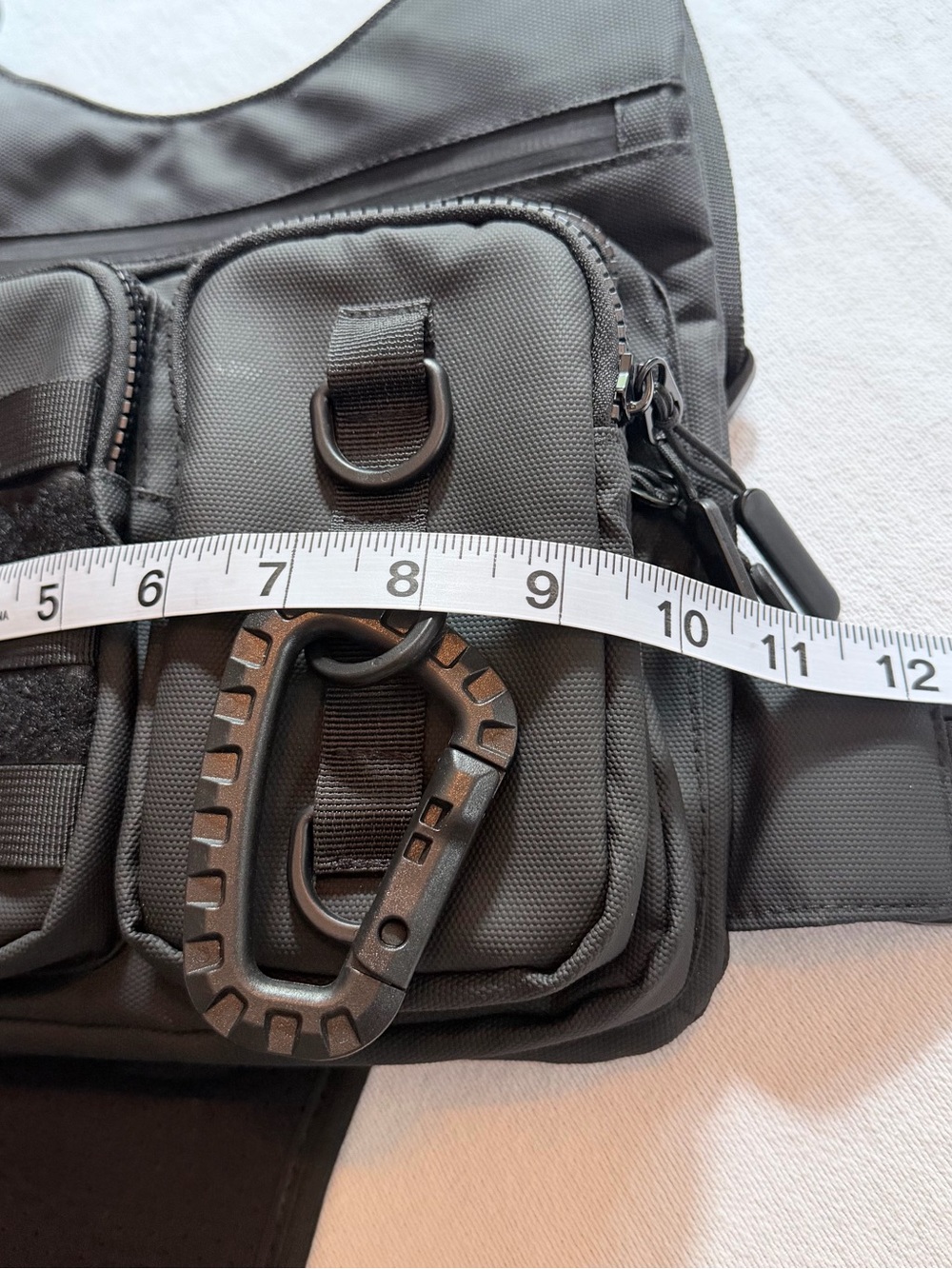 Black Tactical Chest Rig Vest Adjustable w/ Pockets One Size Nylon - Picture 6 of 7